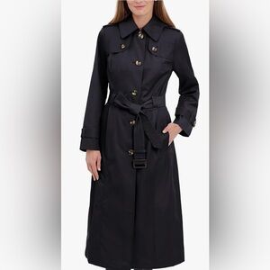 NWT London Fog Black Single breasted long
Trench Coat with belt